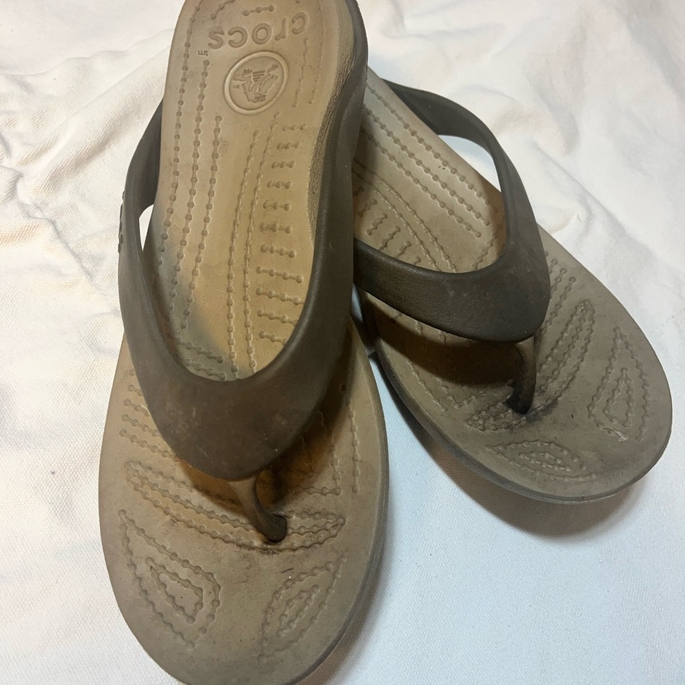 CROCS Tan Sandals Comfortable Slip-On Design
